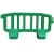 Plastic road barrier, size 2 x 1 meter, green color  