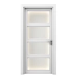 أبواب بريميوم خشبية، لون أبيض، مقاس 235 × 115 سم، سمك 6 سم، موديل GPR01