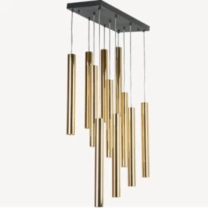 Ceiling Hanging Lamp Length 65 cm Width 35 cm Height 59 cm Black and Gold | Abyat Company