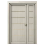 باب ونصف خشبي رمادي، مقاس 160 × 235 سم، سمك 6 سم، موديل GMO1