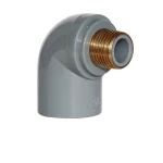 كوع بلاستيك CPVC جدول 80  زاوية °90 بسن نحاس خارجي شانل المقاس ½ × ¾ إنش اللون رمادي فاتح