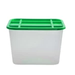 صندوق شبكة بلاستيك HDPE مع غطاء، مقاس 44×32×52 سم، سعة 35 لتر، لون أبيض مع غطاء أخضر، رمز المنتج DWXU7