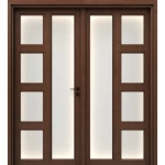 باب بتصميم كلاسيكي بريميوم خشب مزدوج، مقاس 220 × 235 سم، لون بني غامق، موديل GPR07