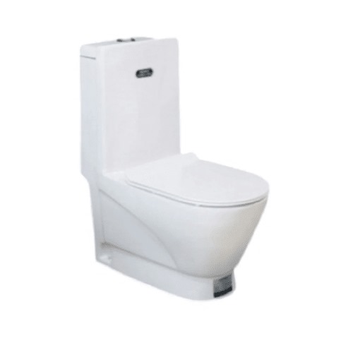 Floor Mounted Toilet 25 cm Chinese Round Shape, White Color | Al Muhaidib Sanitary and Ceramic