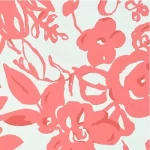 ورق جداري ورود لون احمر مع ابيض، طول 820 سم، عرض 68.5 سم.