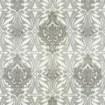 Italian Wallpaper Gray Color Classic Design, Size 10mx1.06m, Model RC19010