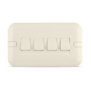 10 Amp Electrical Switch 4 Gang 2 Way, 7x14 cm, Beige Color | Spectra