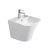Square Ceramic Wall Mounted Single Basin Washbasin, White Color, Size 49x44x38 cm