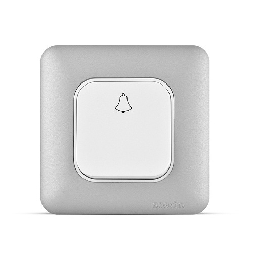Bell Switch 1 Gang 10 Amp 7x7 cm Light Silver, 250V | Spectra
