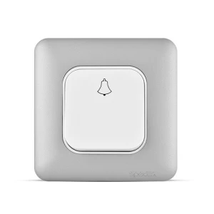 Bell Switch 1 Gang 10 Amp 7x7 cm Light Silver, 250V | Spectra