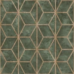 Wall decoration geometric design, size 10 m x 0.53 m, green color, model 374-1