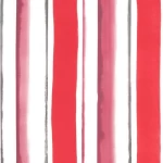 British Wallpaper Red With White Color Striped Design, Size 10mx0.53m, Model 32462