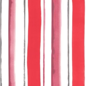 British Wallpaper Red With White Striped Design, Size 10mx0.53m, Model 32462 | Balbaid Decor Company