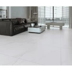 Glossy ceramic floor tiles 75 x 75 cm, 11 mm thick, light gray color |  Saudi Ceramics