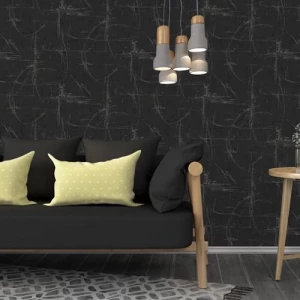 Patterned Wallpaper 15.6m×100cm Black with Beige Patterns | Luxury line