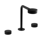 Three hole Washbasin Faucet, Matte Black, Depth 19.1 cm, Height 21.3 cm