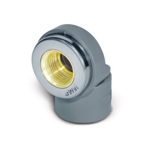 CPVC Elbow Schedule 80 90° (Slip x FPT) with Brass Insert, Size ½ × ½ inch, Light Gray | ALMUIF PIPES