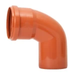 UPVC Elbow 87.5° PLASCO Size 200 mm Thickness 5.9 mm Orange  Color