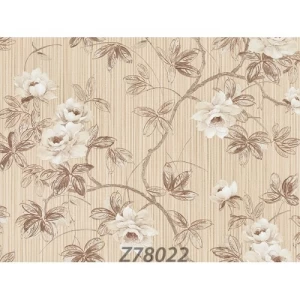 Floral Wall Covering Beige Color, 10m Length, 1.06m Width, Model 78022 | Balbaid Decor Company