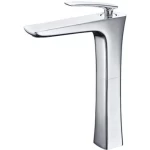 Chinese Washbasin Tap, Long, Chrome Color