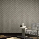 ورق حائط تصميم هندسي، مقاس 10م × 50 سم، لون بني فاتح