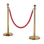 طقم حاجز تنظيمي فاخر، عمود فولاذ المقاوم للصدأ، حبل مخملي