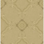 American Wallpaper Dark Beige Color Classic Design, Size 10mx0.53m, Model ZA30808