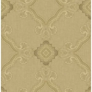American Wallpaper Dark Beige Color Classic Design, Size 10m x 0.53m, Model ZA30808 | Balbaid Decor Company