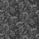 ورق جداري تصميم اوراق الشجر مقاس 1.005×53 سم، لون أسود، موديل تريبت