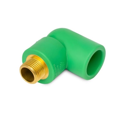 PPR Male Threaded Elbow Size 32mmx1/2 inch, Green Color | Al-Manar Pipes Factory