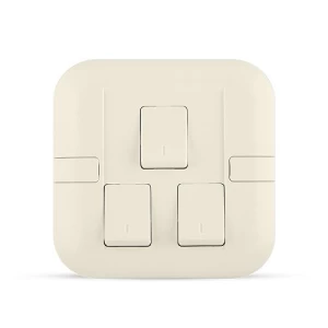 10 Amp Light Switch 3 Gang, 7x7 cm Size, Beige, 250 Volts | Spectra