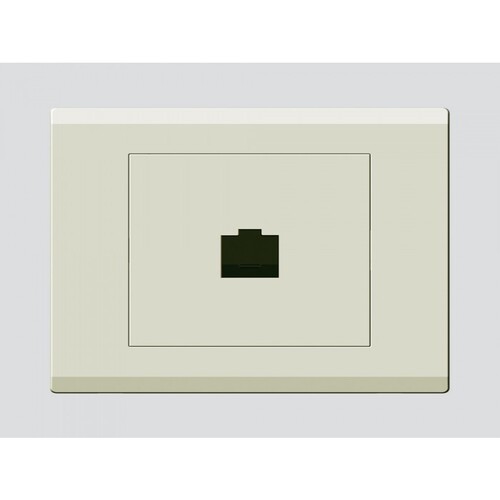 Single Telephone Socket 7x7 cm, 16 Amp, Beige, RJ11 | Art DNA