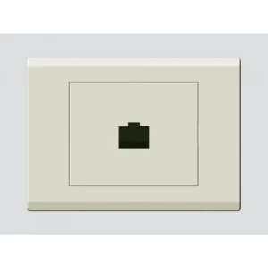 فيش تليفون مفرد 7×7 سم، 16 أمبير، لون بيج، RJ11 | Art DNA