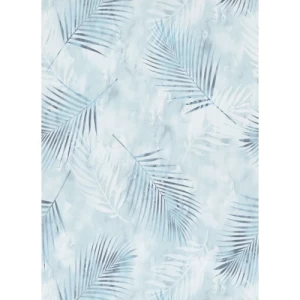Leaf Patterned Wall Decoration 10m x 0.53m Cyan, Model 02579-20 | Balbaid Decor Company