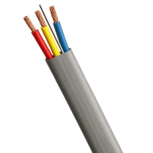 كابل مسطح 6 ملم 3 خطوط مع موصل أرضي، نحاس مجدول، 300/500 فولت، PVC 70°C، رمادي، 100 متر | السعودية للكابلات