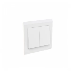 Electrical Switch 2 gang 1 way 10 Amp 7x7 cm White | ABB Green Home Trading