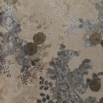 Leaf Patterned Wallpaper, Length 15.6 meters, Width 106 cm, Dark brown color with earthy brown 