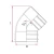 كوع بلاستيك UPVC زاوية 45° مقاس 75 مم، طول 128 ملي، لون برتقالي | Cosmoplast - Image 2