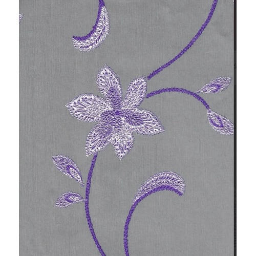 Wallpaper Floral Design 10m×53cm Purple and Grey | Luxury line