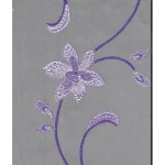 Wallpaper, Floral Design, Purple and grey Color, Size 10m×53cm