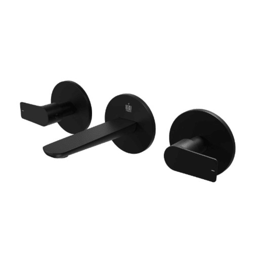 Frameless Wall Mounted Bathroom Washbasin Mixer 19×32×6.8 cm Matte Black | Hatch Company