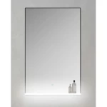 مراية مستطيل ليد، مقاس 80×60 سم، سماكة 4 مم، مع إطار ألمنيوم أسود