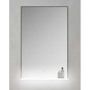 مراية مستطيل ليد 80×60 سم، سماكة 4 مم، إطار ألمنيوم أسود | المهيدب للأدوات الصحية والسيراميك