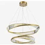 مصباح سقفي كريستالي تصميم فاخر، لون ذهبي، أبعاد 64×15×64 سم