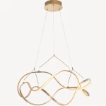 Modern Pluto LED Chandelier Luxury Design, Size 79 x 78 x 120 cm, Gold Color