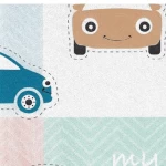 ورق جدران فينيل تصميم شبابي، مقاس 10 م×53 سم، لون ازرق و وردي مع بني  