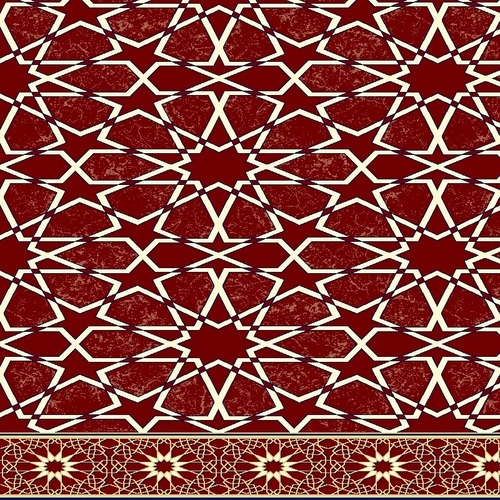 سجاد الصلاة لون أحمر، طول الخيط 12 ملم، تصميم إسلامي، موديل Doha | 