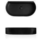 Ceramic Surface Oval Over Counter WashBasin 40 cm, Matte Black