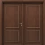 باب خشبي مزدوج للمداخل البريميوم، مقاس 220×235 سم، لون بني غامق، متانة 6 سم، موديل EX02