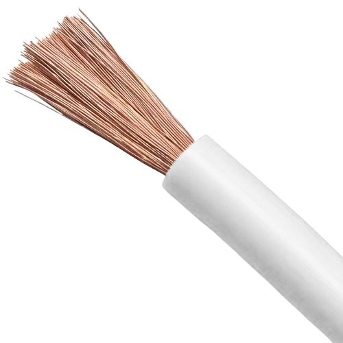 سلك نحاس شعر مرن 1 مم2 450/750 فولت عزل PVC 70°C أبيض 100 ياردة | بحرة للكابلات